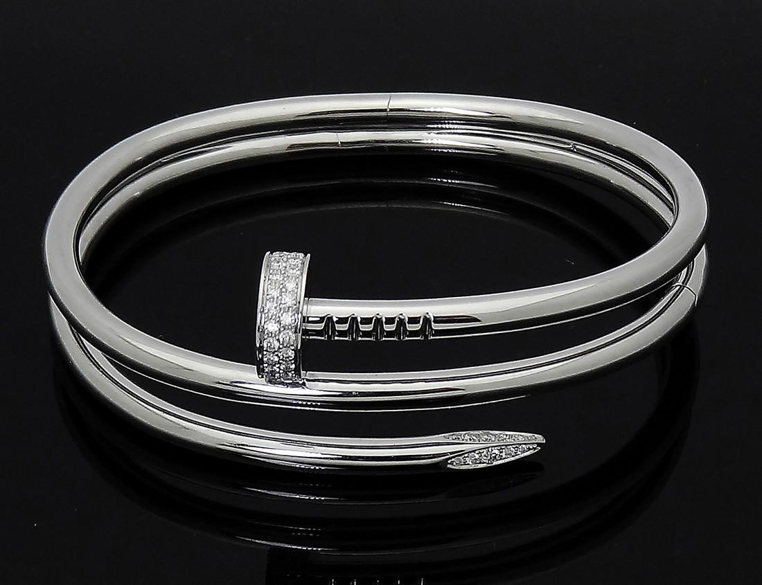 Cartier 18k Juste Un Clou Diamond Double Nail Bracelet