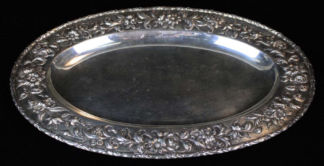 S. Kirk & Son sterling silver oval serving platter with (1 of 9)