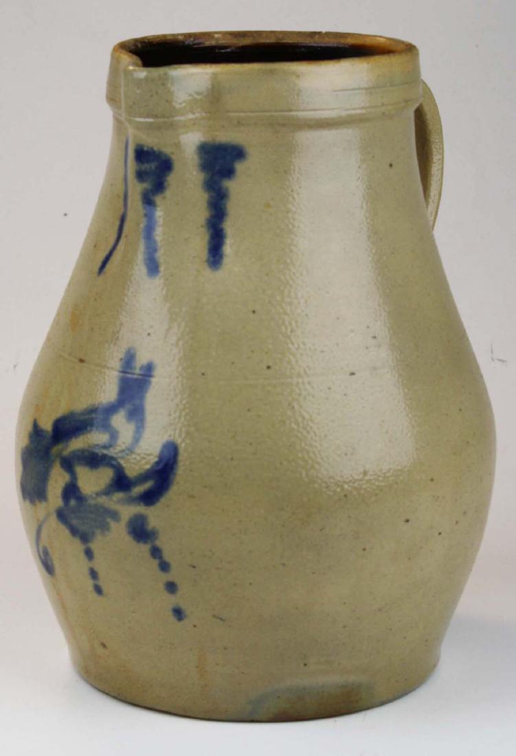 19th c bird decorated stoneware pitcher (1 of 7)