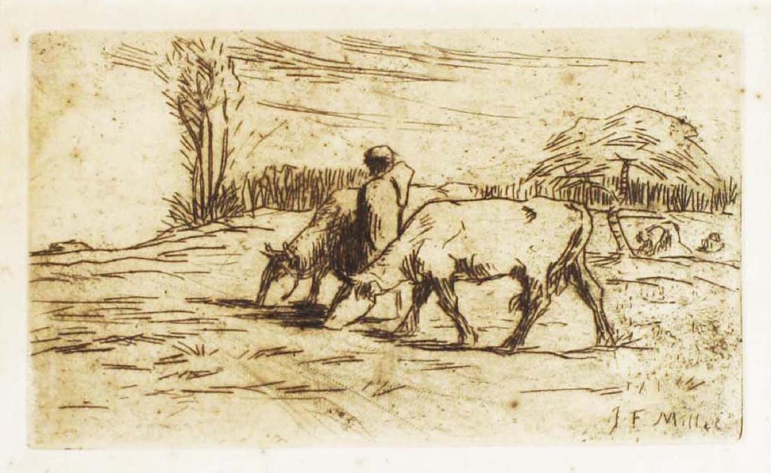 Jean Francois Millet (French 1814-1875) Two Cows (1 of 5)