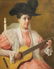Boston School portrait of a woman playing guitar