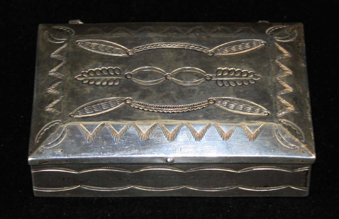 Navajo Southwest silver hand hammered desk box (1 of 6)