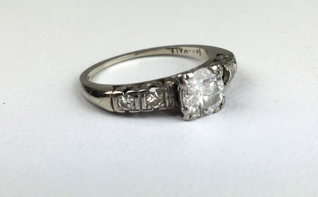 Ca. 1910 Ladies 14k white gold diamond engagement ring. (1 of 2)