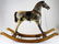 late 19th c hide horse rocking horse with wheels