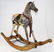 late 19th c hide horse rocking horse with wheels - 2