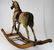 late 19th c hide horse rocking horse with wheels - 3