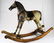 late 19th c hide horse rocking horse with wheels - 4