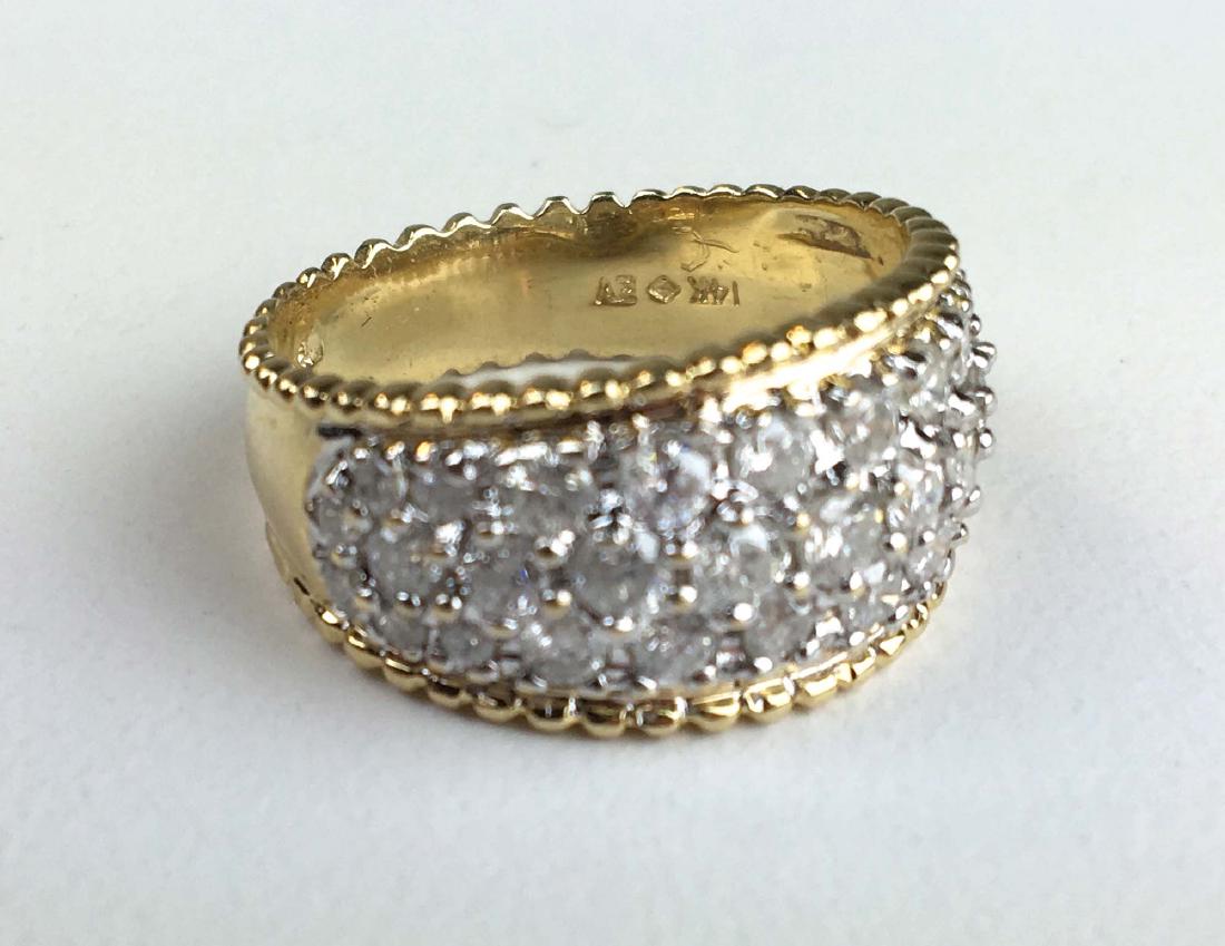 Men's 14k y.g and diamond pave ring. (1 of 2)