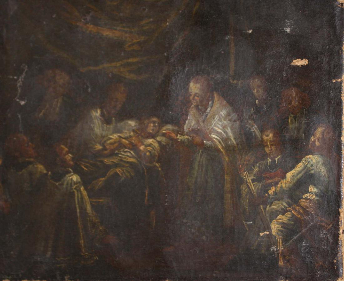 17th c oil on canvas Dutch school interior of Last (1 of 2)