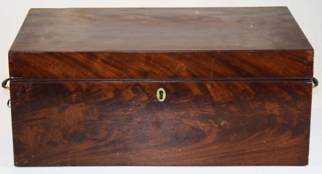 19th c mahogany lap desk with locking side drawer (1 of 6)