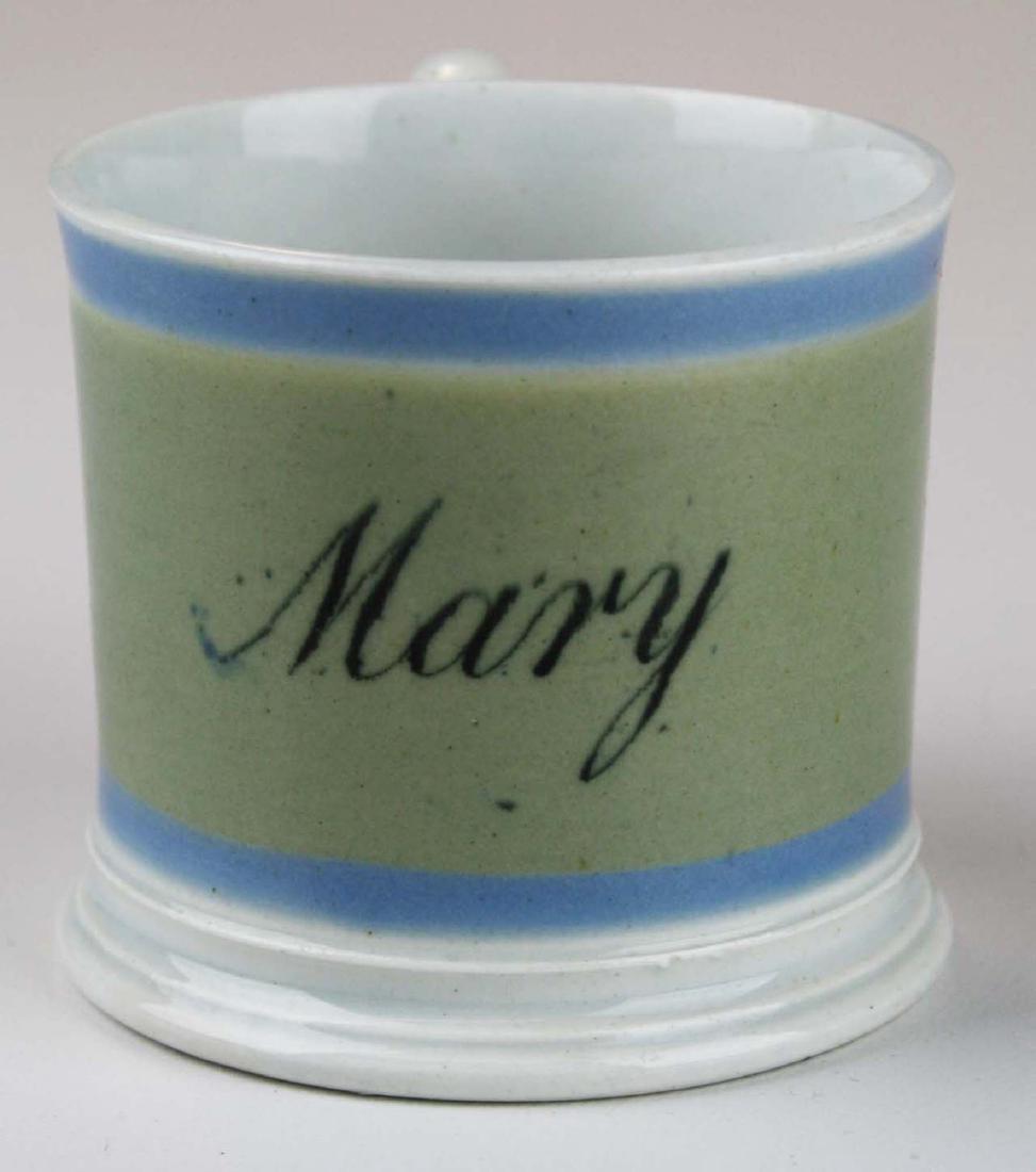 19th c. Mochaware childs presentation mug with (1 of 6)