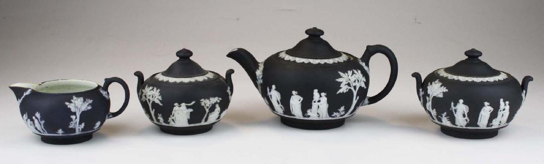 Wedgwood black dip Jasperware assembled tea set (1 of 9)