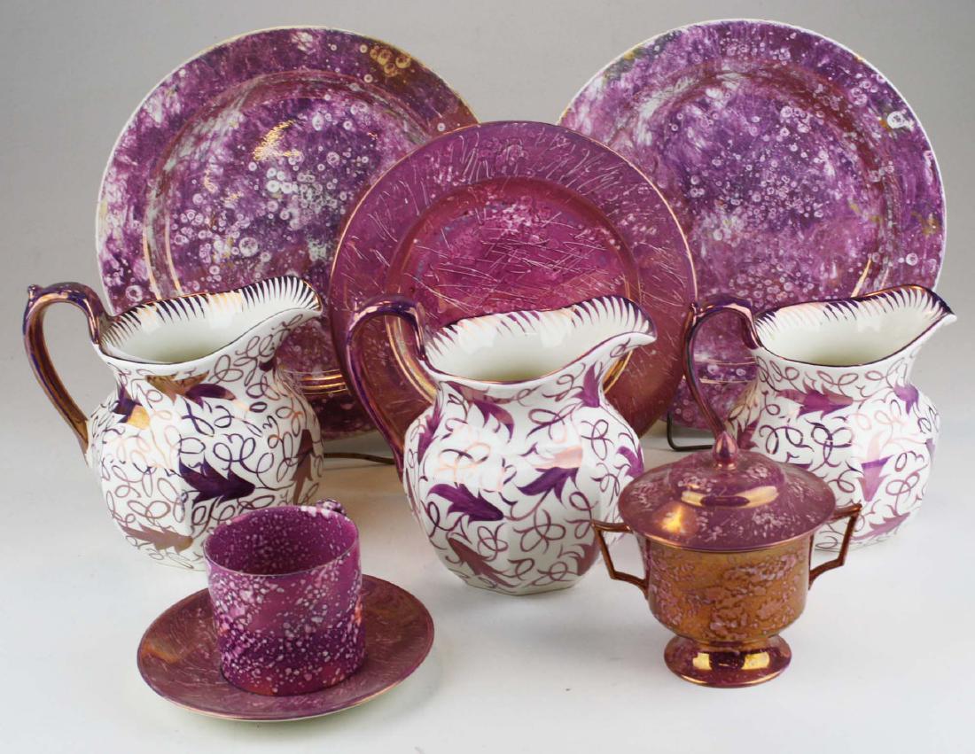 8 pcs Wedgwood Pink Lustre decorated porcelain (1 of 4)