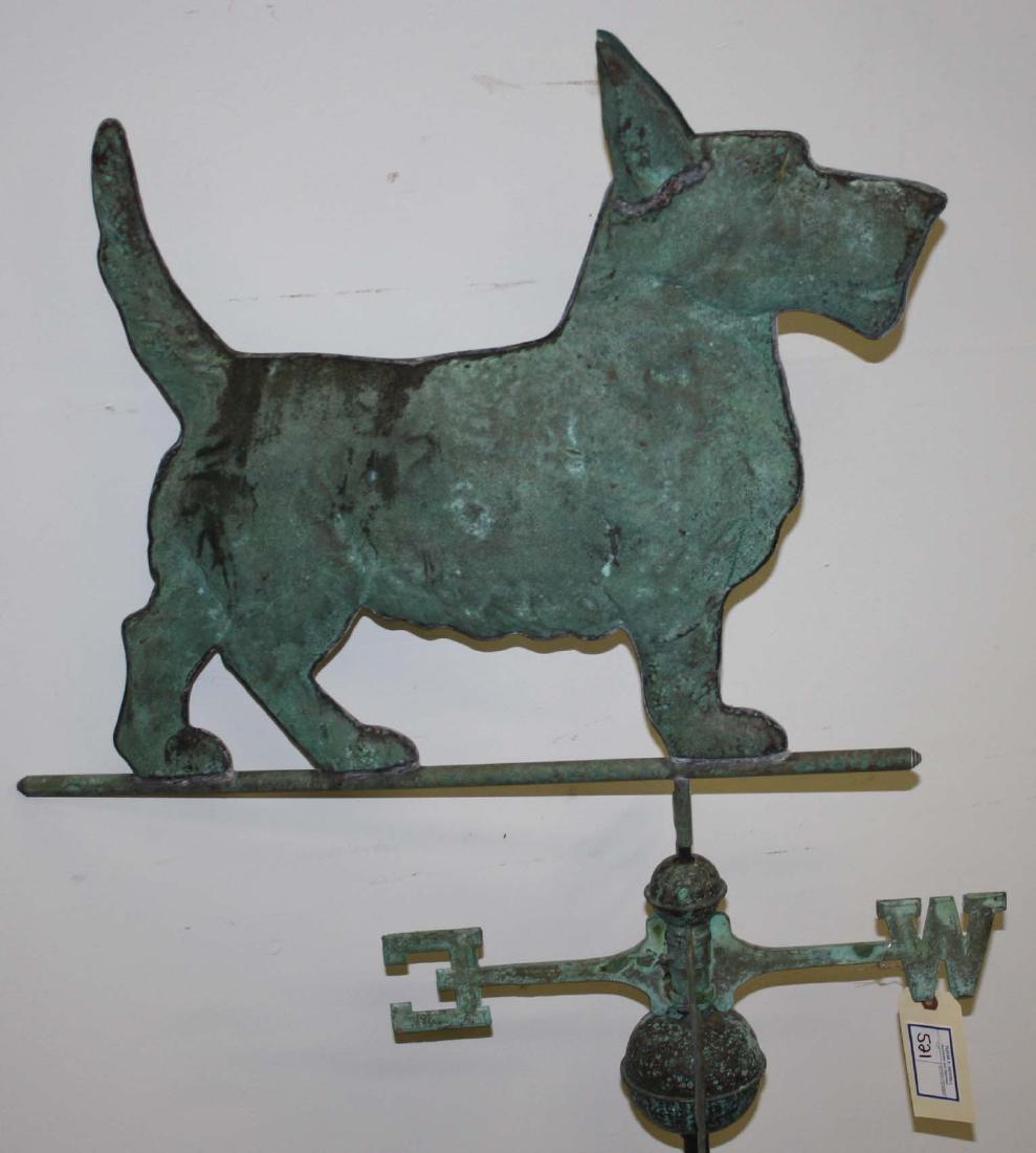 mid 20th c Scottish Terrier copper weathervane (1 of 3)