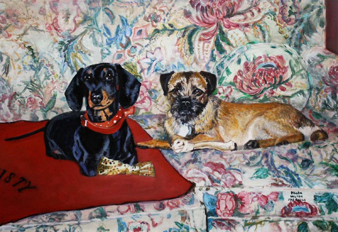 Helen Wilson Sherman (American 1913-2005) Two Dogs (1 of 5)