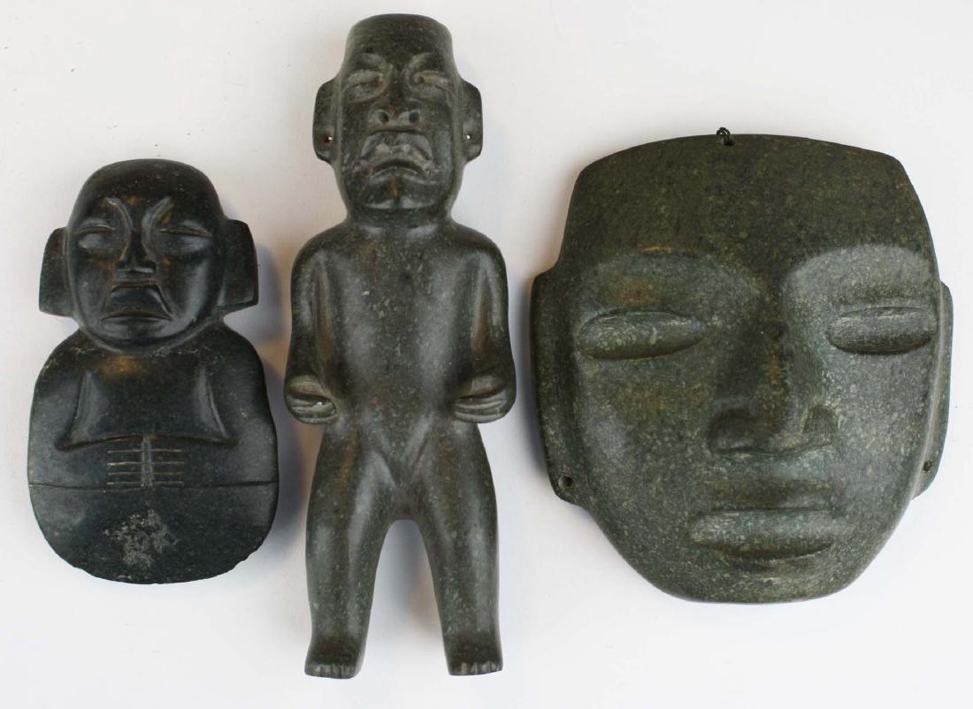 20th c Meso-American stone carvings (3 pcs) (1 of 2)
