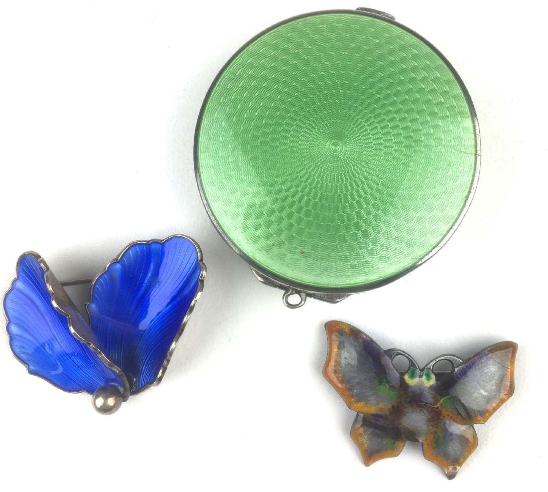 3 Pieces of sterling enamel. (1 of 2)