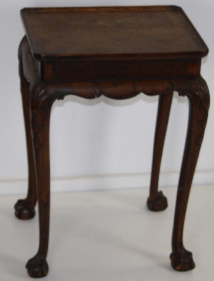 Chippendale style carved walnut tray top stand (1 of 4)