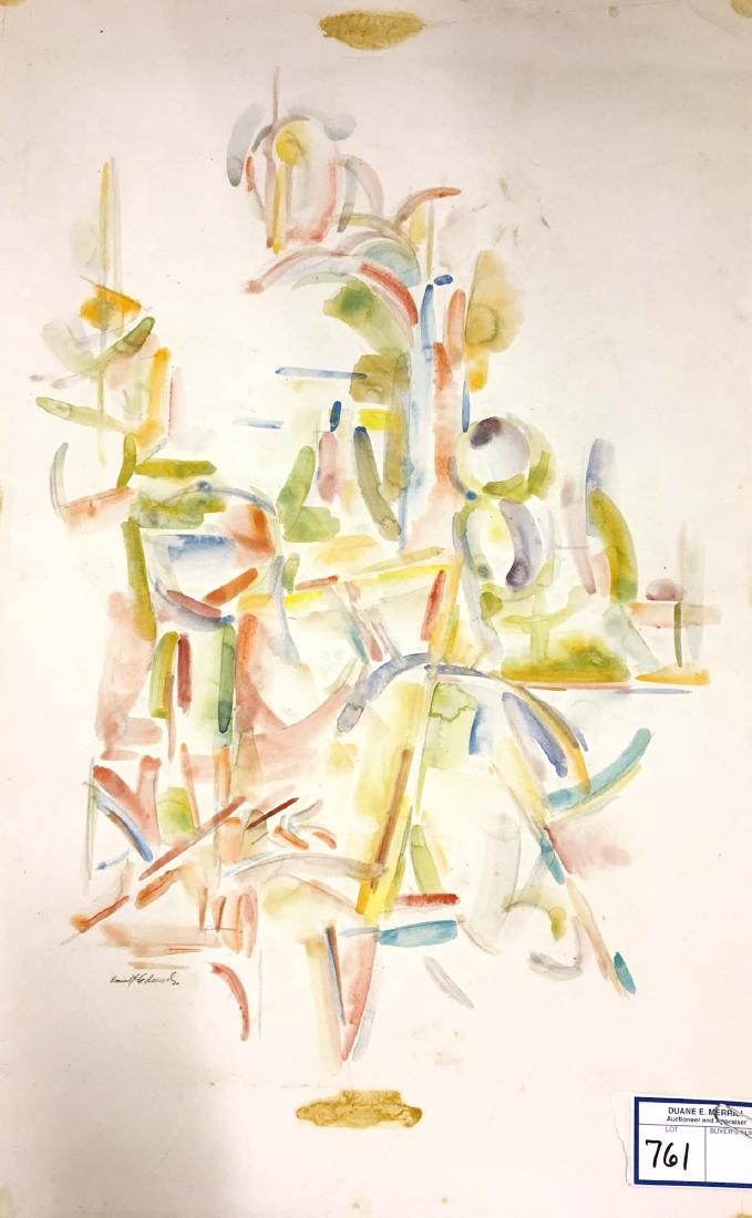 Emmet Edwards signed abstract watercolor (1 of 1)