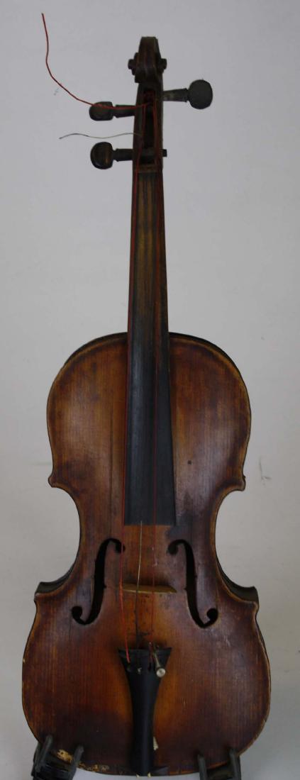 18th century Violin as found: " This violin is the oldest I ever repaired 190 years old made in Naples Italy 1739 Harold A Pinney Violinmaker 1929" Violin with old repairs, and hand written note inside. Replaced hardware and acces