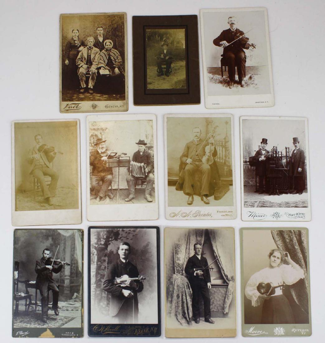 10 Cabinet cards of fiddlers: 10 cabinet cards of fiddlers with violin occupational images