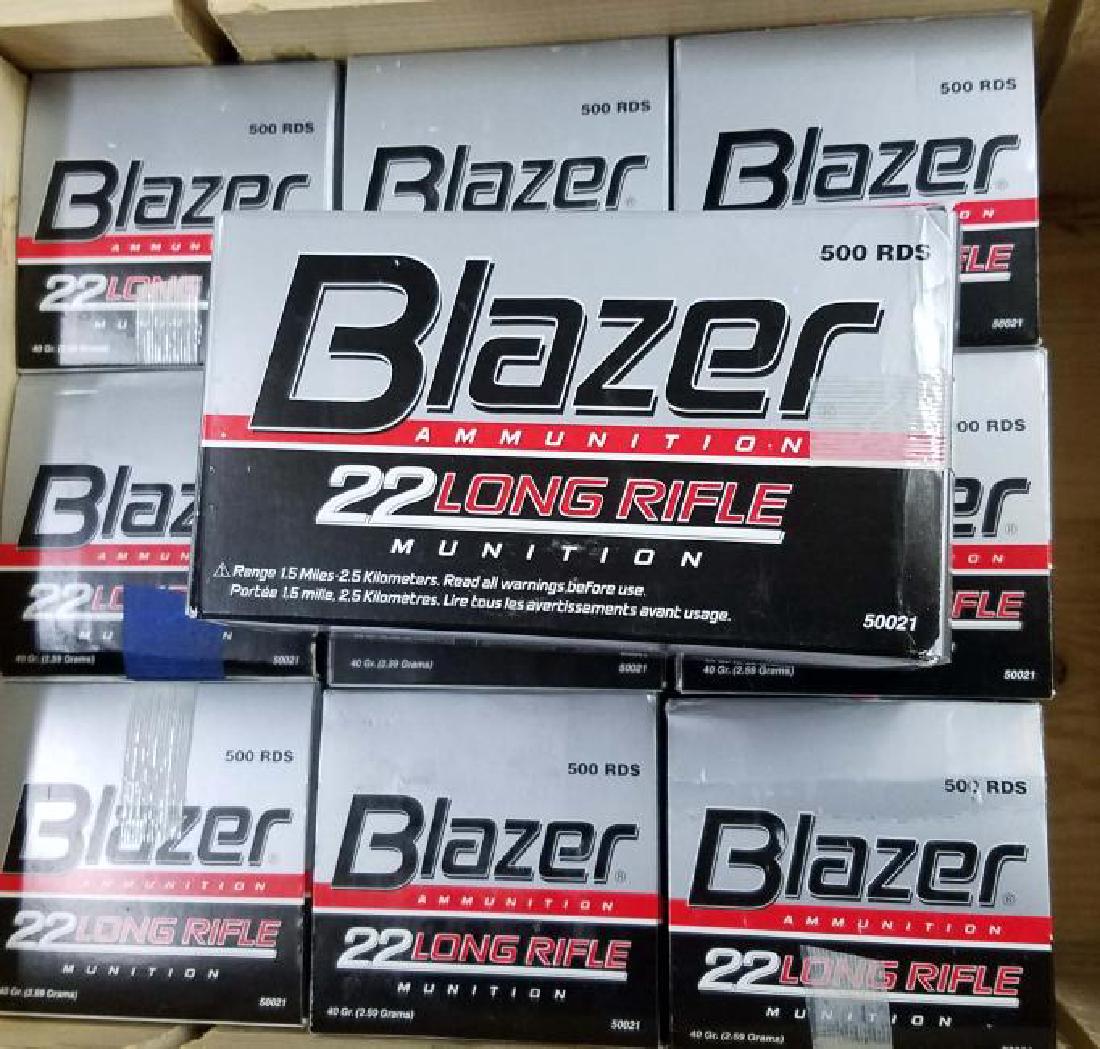 5000 Rounds Blazer .22LR ammo: 5000 rounds of Blazer in .22lr in wood crate