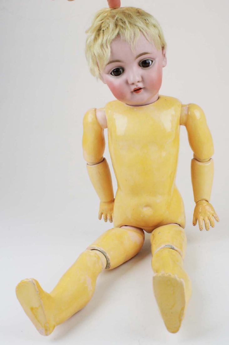 Kestner #143 child doll: Kestner #143 child doll, bisque socket head, open mouth, sleep eyes, ball jointed composition body, ht 21"