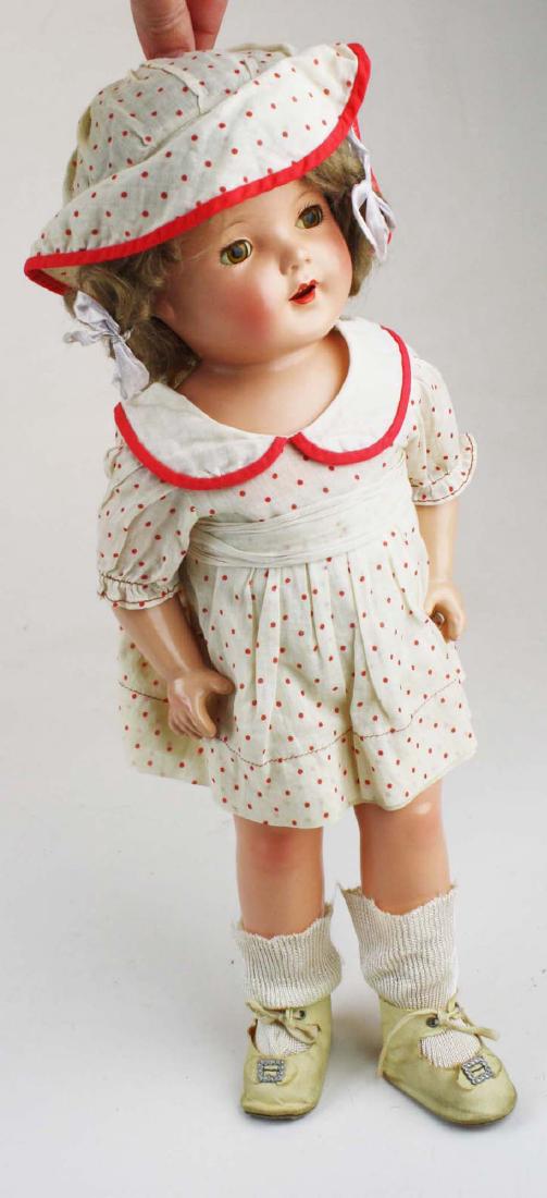 Effanbee Mary-Lee composition doll: 1930's Effanbee Mary-Lee composition doll, marked Mary-Lee & @ on back of head, jointed composition body, open mouth w/ teeth, clean bright example, ht 16"