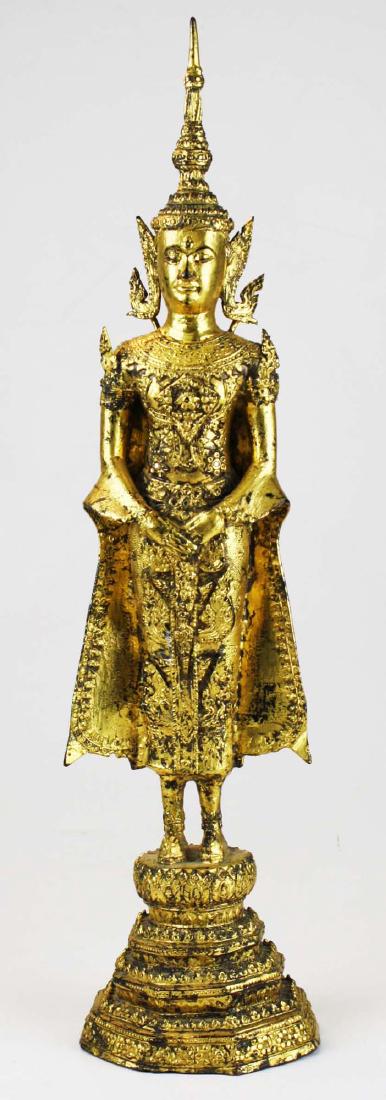 Gilt bronze female deity buddha. (1 of 10)