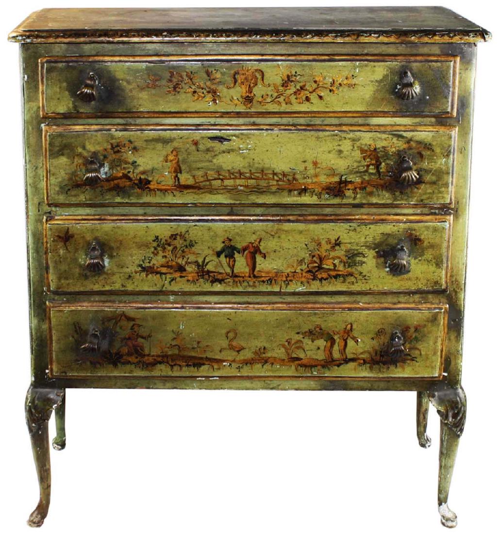 18th c Queen Anne 4 drawer chest (1 of 6)