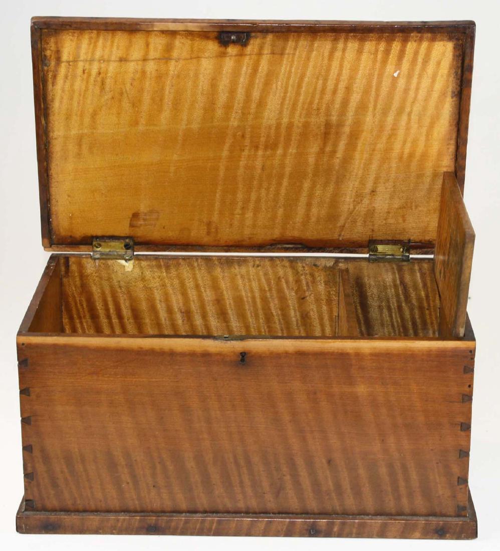 19th c miniature tiger maple blanket box (1 of 7)