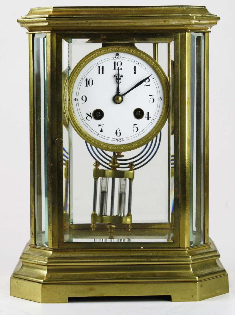 1889 French gilt brass crystal regulator clock (1 of 5)