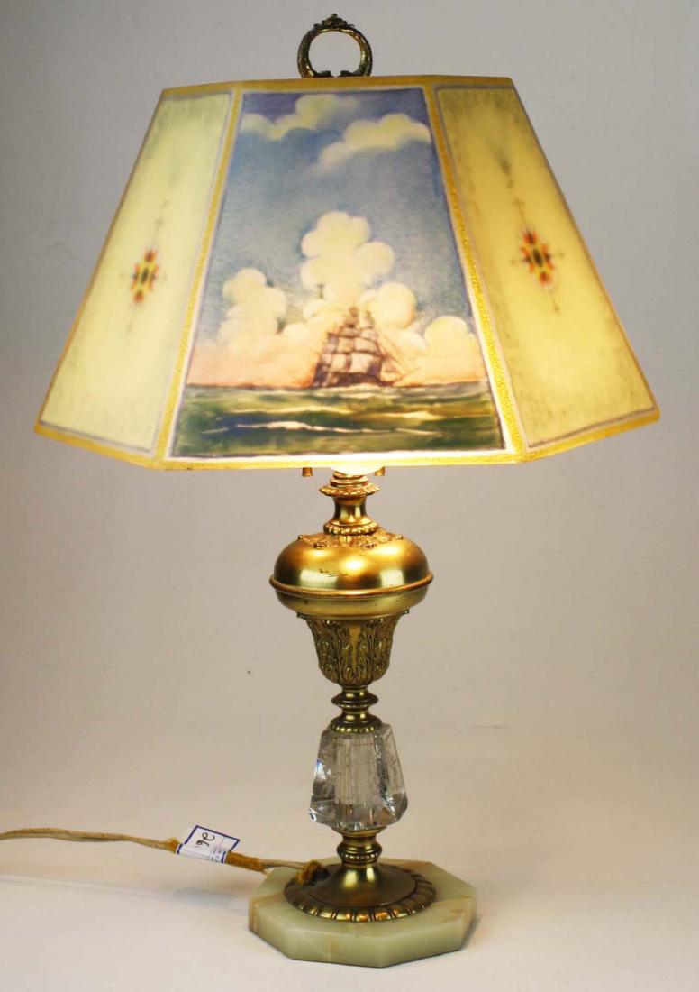 Pairpoint reverse ptd shade lamp- repaired (1 of 10)