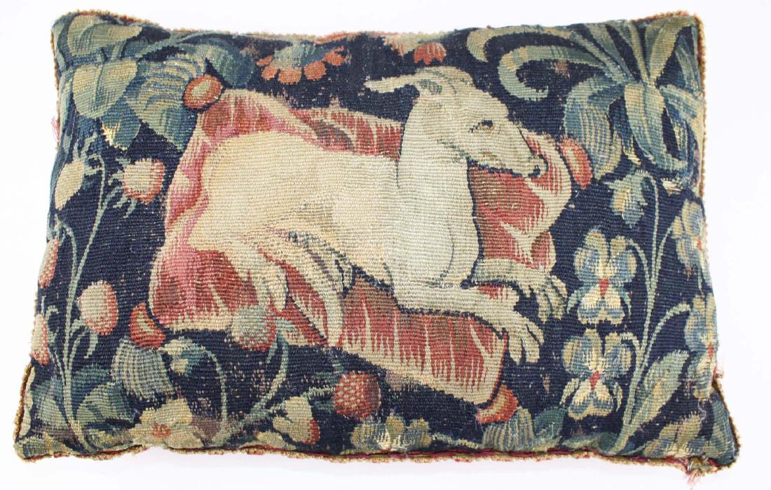 17th c Flemish tapestry fragment pillow (1 of 7)