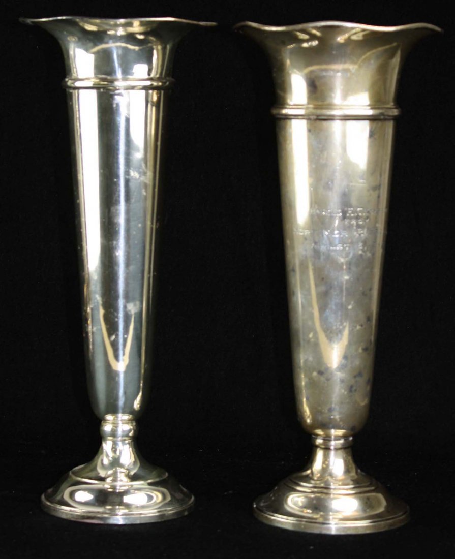 Two sterling silver trumpet vases (1 of 4)