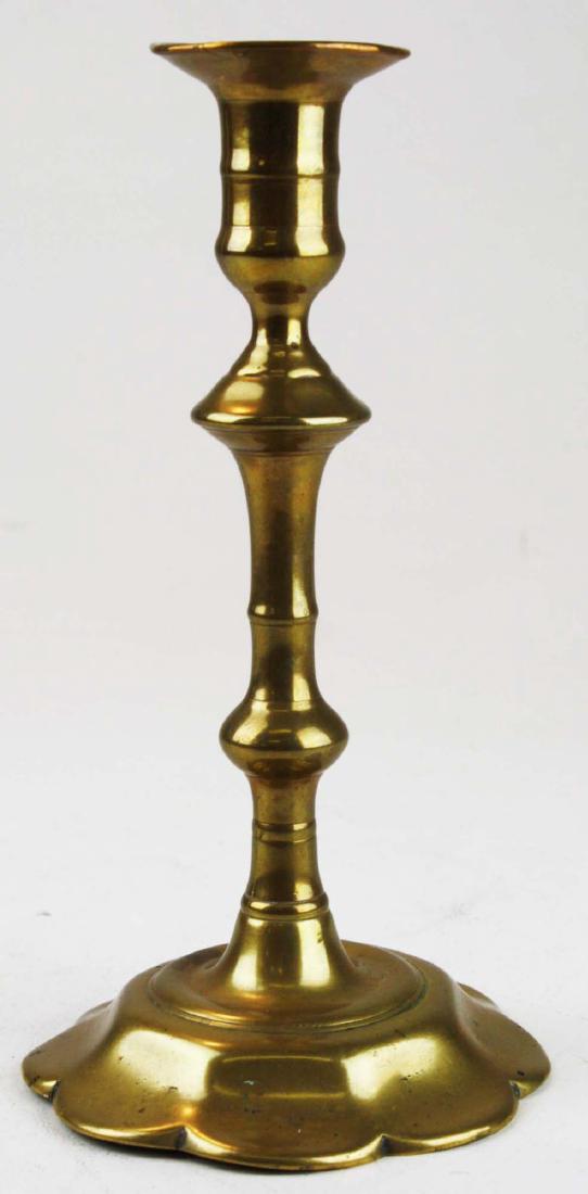 18th c Queen Anne petal base candlestick (1 of 3)