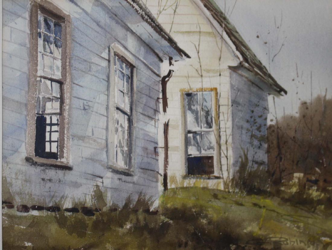 Gordon Robinson (1920-1979): Gordon Robinson (Massachussets 1920-1979) House amongst the weeds, signed lower right 9 x 13" watercolor identified reverse.