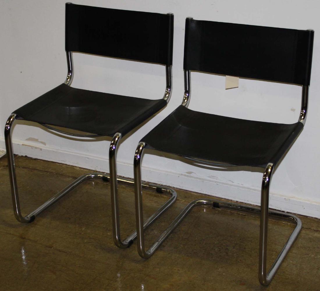 Pair of Leather and Chrome mid-century chairs (1 of 1)
