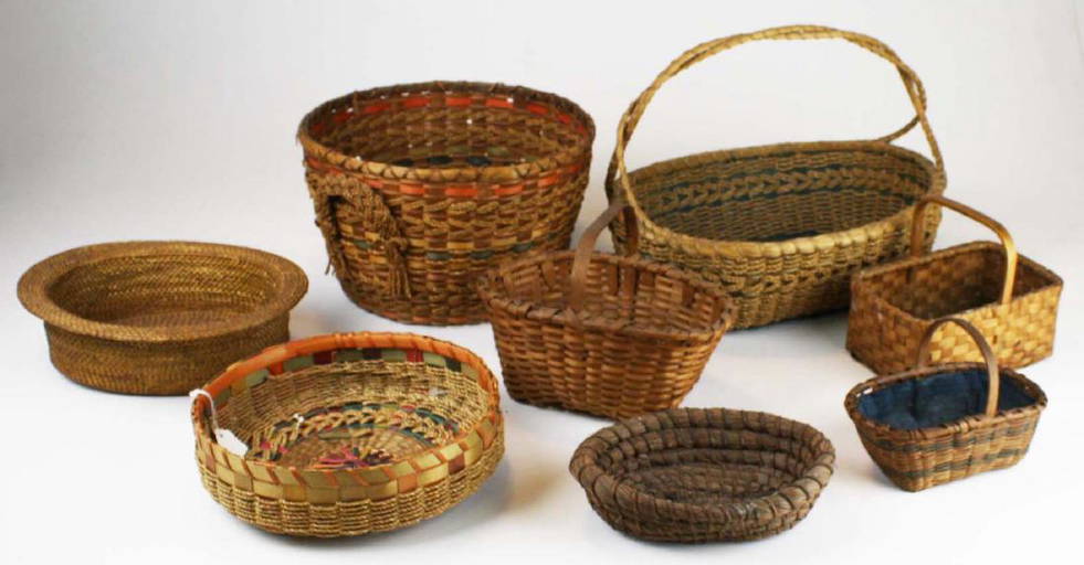 19th C Baskets Incl Ne Woodlands, Abenaki