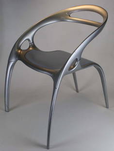 Ross Lovegrove- Go Chair: Ross Lovegrove- Bernhardt Design - Go Chair cast aluminum with Bernhardt label