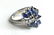 Diamond sapphire and 14k white gold ladies ring