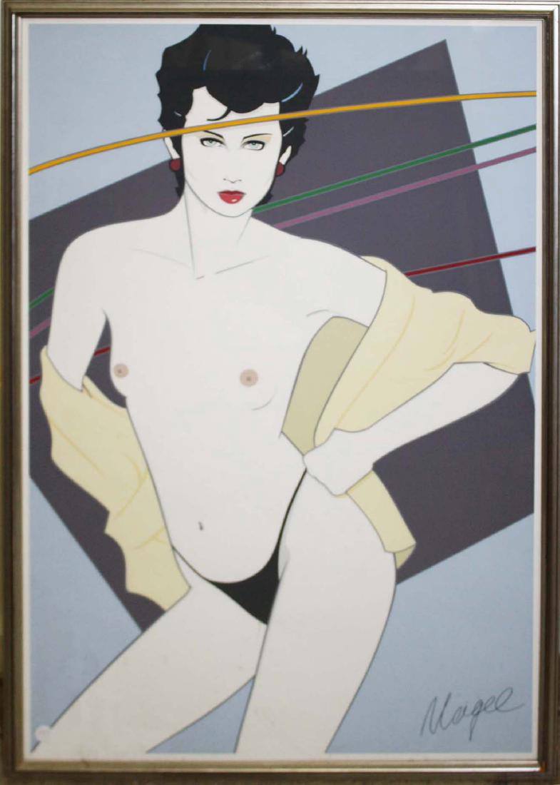 Patrick Nagel (AM 1945-1984) Serigraph: Partrick Nagel (American 1945-1984) serigraph of Young woman 35 x 22" signed in plate