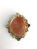 14 k yellow gold ornate cameo brooch. - 2