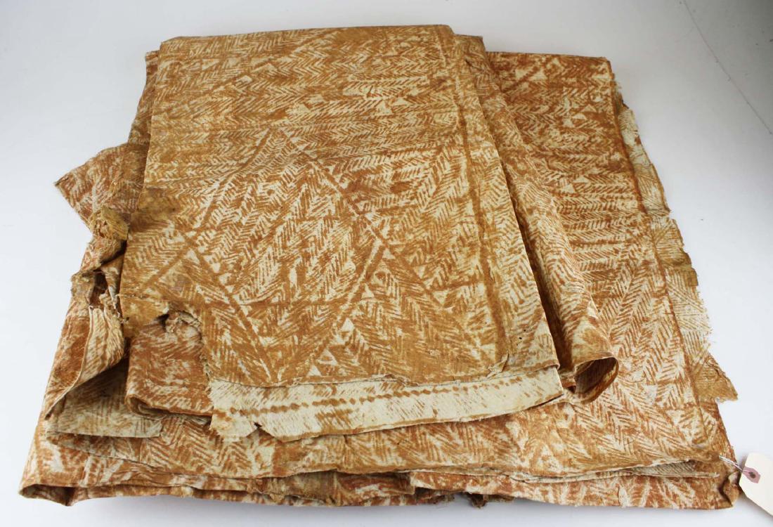 Circa 1890 Fijian Tapa Cloth: Circa 1890 Fijian tapa cloth identified by owner 78 x 96" losses and minor fading