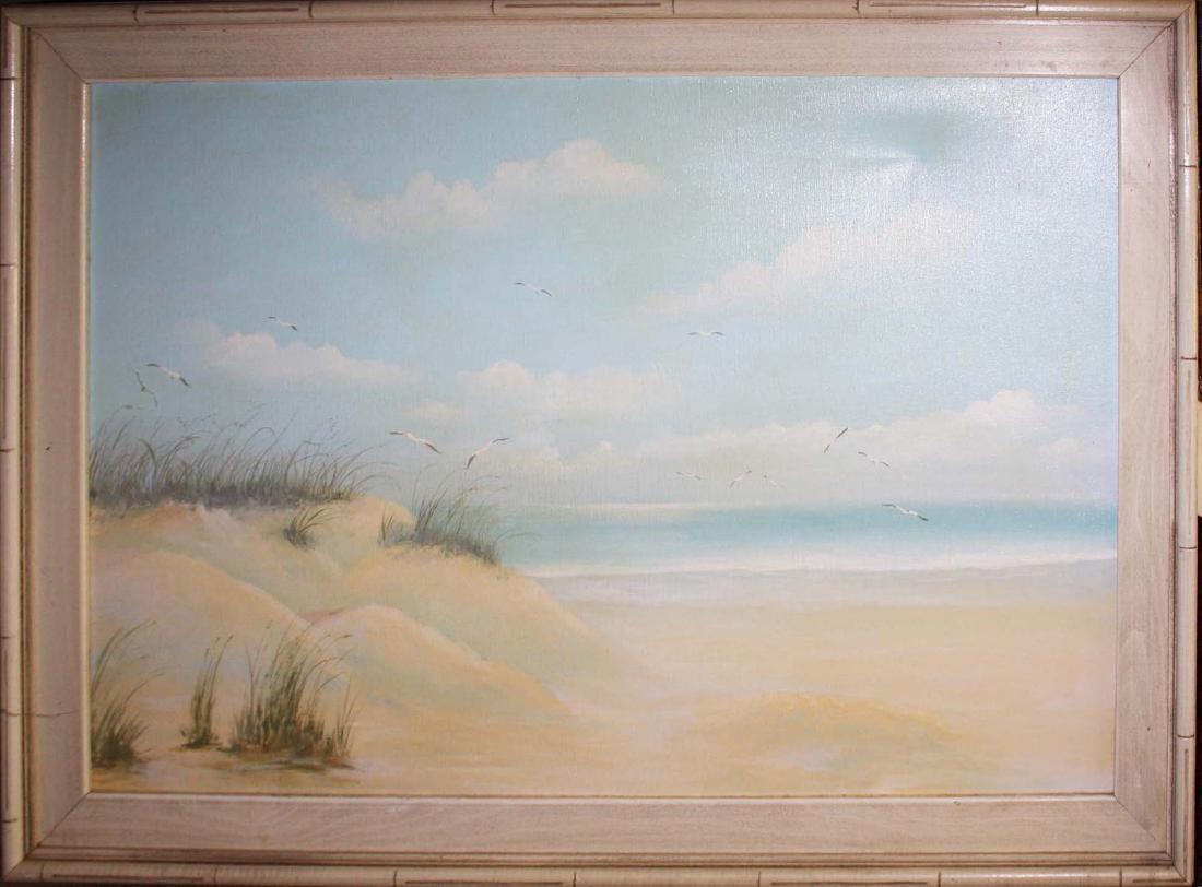 Eduardo Rafael Carballosa (Cuba 1941-): Eduardo Rafael Carballosa (Cuba 1941-) Seascape oil on canvas 24 x 36" some dirt and surface