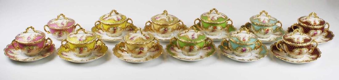 late 19th c Dresden Lamm porcelain bouillon cups (1 of 10)