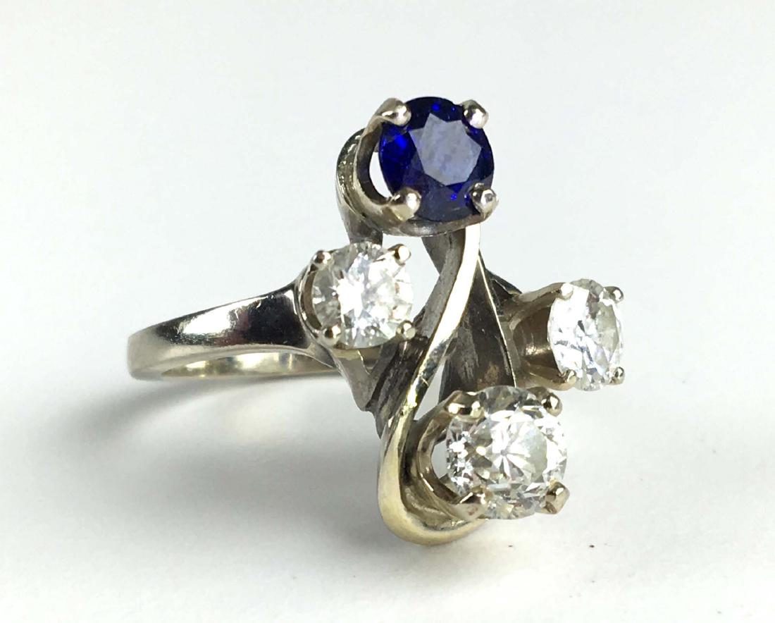Diamond & sapphire ladies ring (1 of 2)