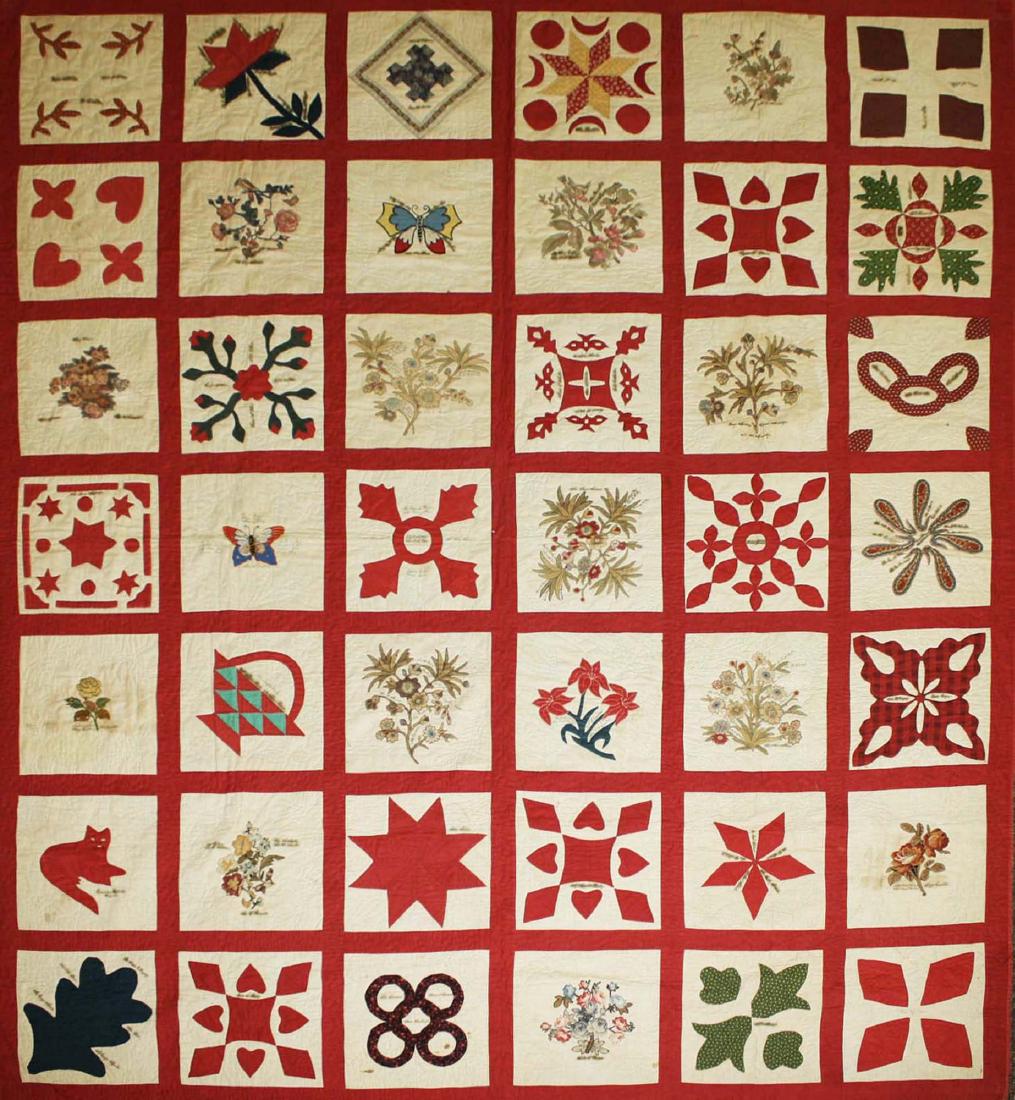 19th c applique commemorative quilt- possibly PA (1 of 10)