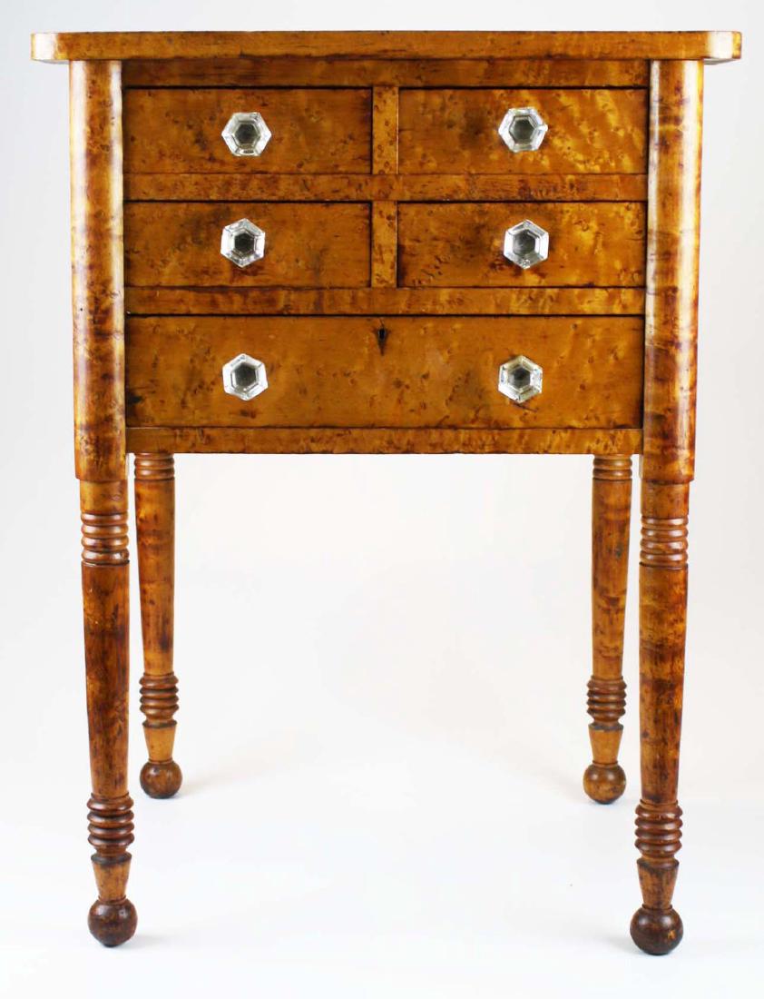 19th c Sheraton birds eye maple stand (1 of 8)