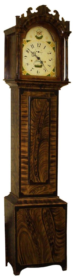 Folk art painted Silas Hoadley tall case clock (1 of 8)